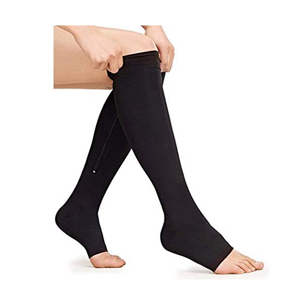 Ailaka Bas De Contention Homme Femme, Classe 2 Medicale Soutien Graduel Bas De Compression, 20-30mmhg Chaussettes de Compress