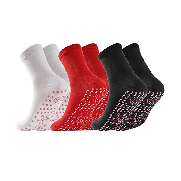 VeinesHeal Lot de 3 chaussettes thermothérapeutiques auto-chauffantes pour massage, soulage le stress, améliore le drainage l