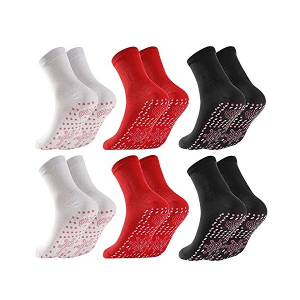 VeinesHeal Lot de 3 chaussettes thermothérapeutiques auto-chauffantes pour massage, soulage le stress, améliore le drainage l