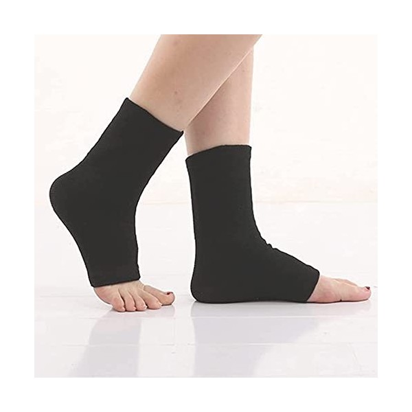 2 paires de manchons de pied en bambou compressés, chaussettes de compression en bambou à bout ouvert anti-fatigue pour dormi