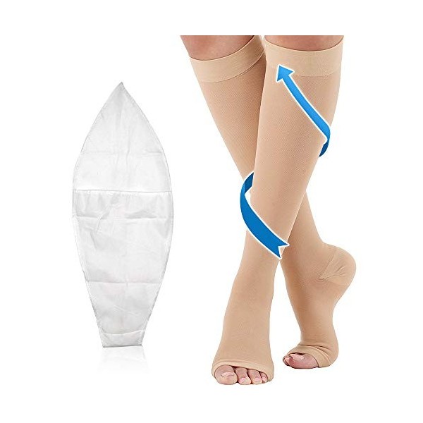 Médicale Chaussettes de compression 20-30 mmHg Professional Soins pour cheville, varices, mollet, œdème, soulagement de la do