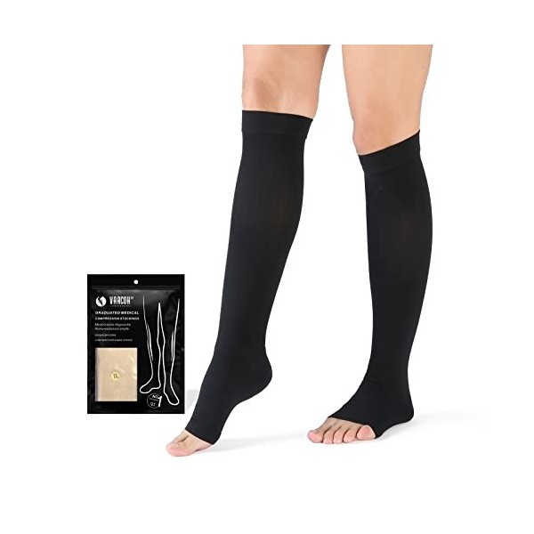 VARCOH Bas de Contention Femme,Taille Plus S-4XL Chaussettes de Contention Homme/Femme 20-30 mmHg, Idéales pour les Varices