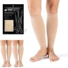 VARCOH Chaussettes de Contention Femme, 2 paires Manchons de Compression pour mollets 20-30 mmHg Soutien Ferme gradué bas po