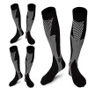 Gcbiger Chaussettes de compression 3 paires pour homme Circulation 20-30 mmhg Bas de compression médicale XXL, Noir 