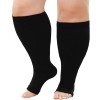 ZFSOCK Bas de Contention Femme Homme: Grande Taille Chaussettes de Contention Compression Bout Ouvert Gros Mollet 20-30mmhg p