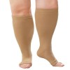 ZFSOCK Bas de Contention Femme Homme: Grande Taille Chaussettes de Contention Compression Bout Ouvert Gros Mollet 20-30mmhg p