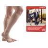 Lauma Medical, Chaussettes de contention, Compression graduée, Médicales 23-32 mmHg pour Femmes et Hommes, Bout ouver, Classe