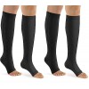 ASPCOK 2 paires 15-20mmHg chaussettes médicales de compression à glissière soutien de jambe à glissière unisexe genou ouver