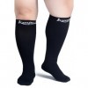 Chaussettes de compression XXXL pour femmes infirmières et hommes grande taille mollet large 20-30 mmHg au genou