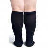 Chaussettes de compression XXXL pour femmes infirmières et hommes grande taille mollet large 20-30 mmHg au genou