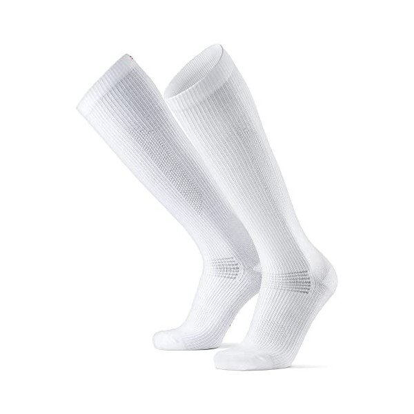 DANISH ENDURANCE Chaussettes de Contention Coton Bio Blanc 43-47