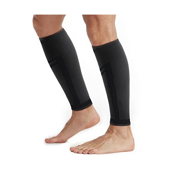 CAMBIVO 1 Paire Chaussettes de Contention Femme Homme, Bas de Contention sans Pied, Manchon Compression Mollet pour Course, S