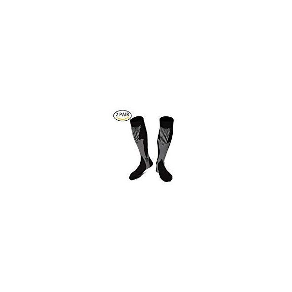 2 Paires Chaussettes de compression graduées pour homme et femme, 20 à 30 mmHg pour Crossfit, maternité, athlétisme, voyage, 