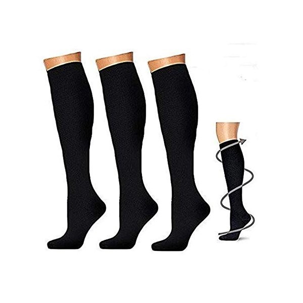 2 Paires Chaussettes de compression graduées pour homme et femme, 20 à 30 mmHg pour Crossfit, maternité, athlétisme, voyage, 