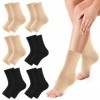 6 Paires Chaussette De Compression, Chaussettes De Soutien, Chaussettes De Contentionen, Bas De Contention Chaussettes De Com