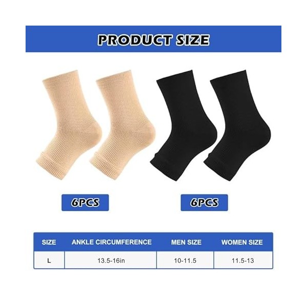 6 Paires Chaussette De Compression, Chaussettes De Soutien, Chaussettes De Contentionen, Bas De Contention Chaussettes De Com