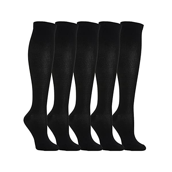 Weekend Peninsula Lot de 5 Paires Chaussettes de Compression Contention pour Hommes et Femmes, pour Running, Sport, Cyclisme,