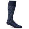 Sockwell Damask Navy Chaussettes de Compression Femme Taille, Bleu Marine damassé, M/L