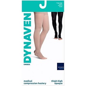 Sigvaris Medi Sheer & Soft cuisse haute élastique en silicone avec 30–40&nbsp;mmHg Bout ouvert V Ébène