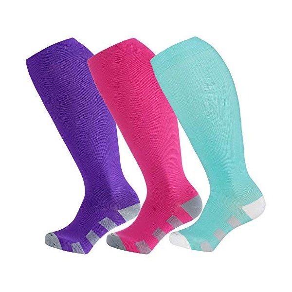 LEVSOX Chaussettes de compression pour homme et femme 20-30 mmHg