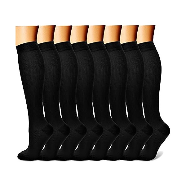 Chaussettes de compression en cuivre 7 Paires pour homme et femme – Meilleur pour la course à pied, sportifs, médicaux, DE 