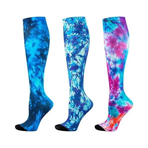 Chaussettes de compression pour femme infirmière, 2/3 paires Graduated 20-30 mmHg Genou Haut Bas Fit pour infirmière, médecin