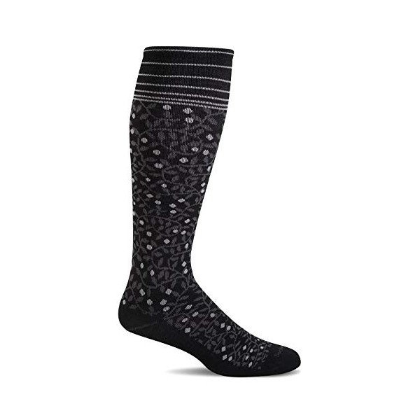 Sockwell Womens New Leaf Firm Graduated Compression Socks Black, S/M 