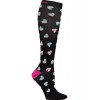 Cherokee PRINTSUPPORT Paire de chaussettes de compression pour femme avec hauteur 12 mmHg Hello Kitty Love Taille unique