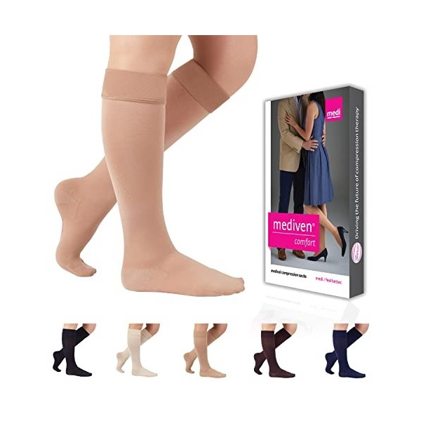 mediven comfort Compression Stockings 20-30 Calf Closed Toe Natural III