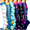 Lot de 6 paires de chaussettes de compression en cuivre pour homme et femme