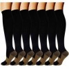 Chaussettes de compression médicale graduées pour homme et femme 20-30 mmHg - Noir - Large/X-Large