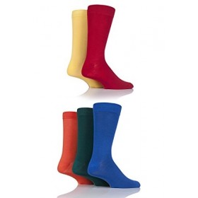 SockShop Hommes Chaussettes en bambou naturel coloré et coloré à motifs divers modèles pour un usage quotidien Taille 40-45 M