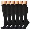 Lot de 6 paires de chaussettes de compression pour homme et femme 20-30 mmHg Chaussettes dallaitement athlétique voyage avio