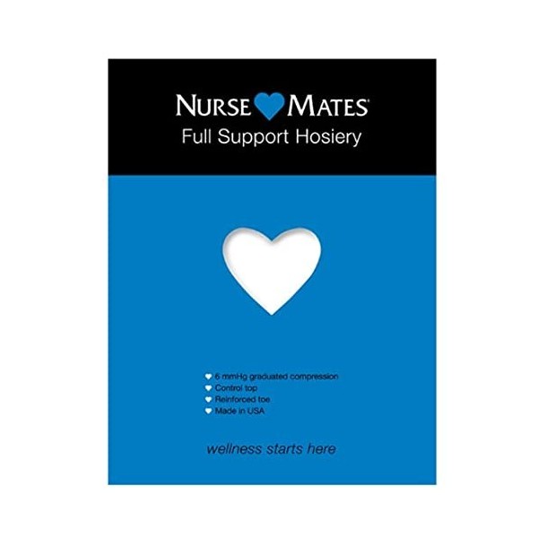 Nurse Mates Collants de soutien complet | Compression graduée 6 mmHg | Soutien léger | Frais et confortable, blanc, 2X