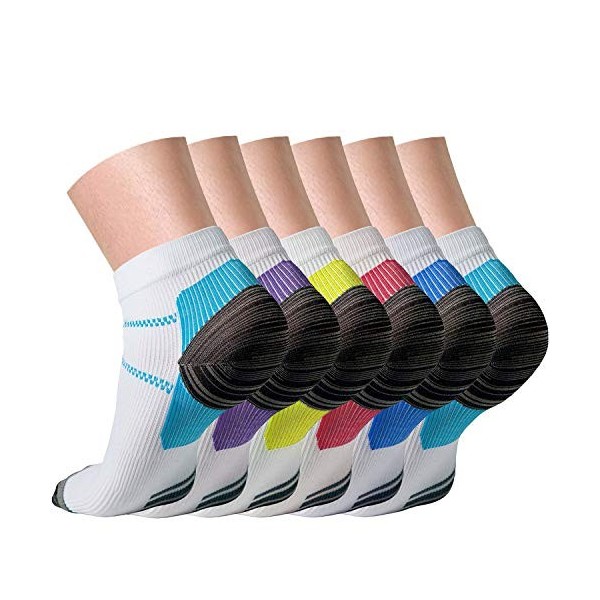 Chaussettes de compression QUXIANG pour femmes et hommes Circulation 367 paires Soutien de la voûte plantaire Compression d