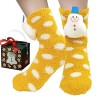 BINXWA idee cadeau femme chaussettes antidérapantes femme, chaussettes chaudes femme cadeaux noel, cadeau noel chaussettes fe