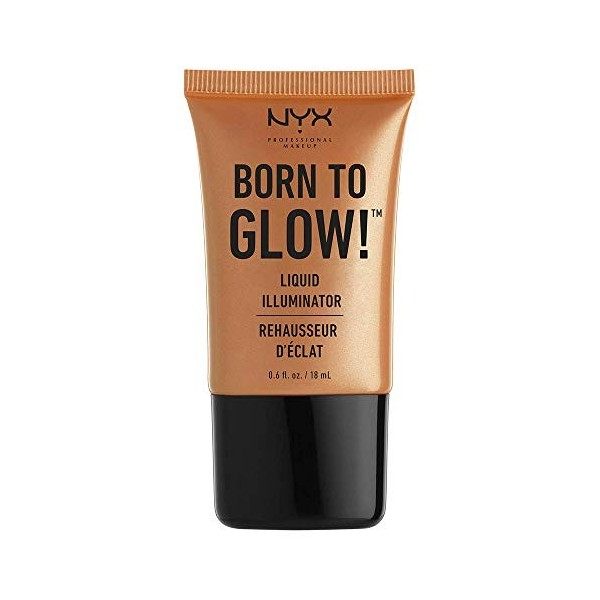 NYX Professional Makeup Highlighter Multifonction Liquide Born to Glow, Maquillage et Base de Teint, Teinte : Gleam