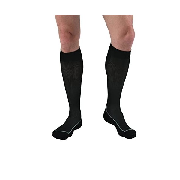 JOBST Chaussettes de compression graduées pour les amateurs de sport - Sport 15-20 mmHg Compression - Unisexe - Noir froid - 