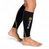 SKINS Essentials Calftights MX Black/Yellow Manchon de Compression Mixte, Noir/Jaune, FR : S Taille Fabricant : S 