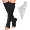 BellaAchtung Bas de Contention Médical Pied Ouvert Chaussettes de compression femme 23-32mmHg Soutien Graduel Manchon de Comp