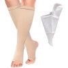 BellaAchtung Bas de Contention Médical Pied Ouvert Chaussettes de compression femme 23-32mmHg Soutien Graduel Manchon de Comp