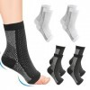 TKGEOUE 4 Paires Chaussettes de compression pour la fasciite plantaire，Chaussette de Compression pour la Fasciite Plantaire，p