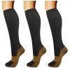 Lot de 3 paires de chaussettes de compression en cuivre pour homme et femme 15-20 mmHg, cuivre-3 paires, XXL