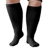 ZFSOCK Bas de Contention Femme Homme: Chaussettes de Contention Compression Grande Taille Gros Mollet 20-30mmhg pour Infirmie