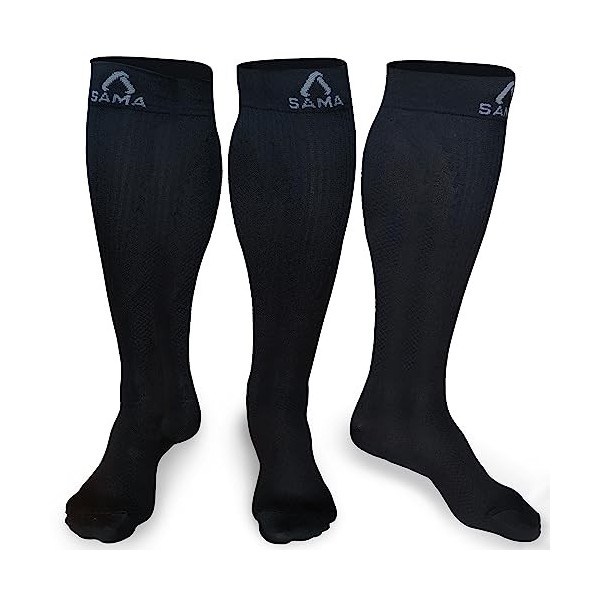 Chaussettes de Contention de Classe 2, 1 & 2 Paires de Chaussettes Homme ou Chaussettes Femme Type Bas de Contention pour lA