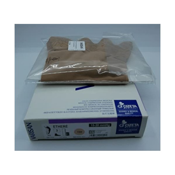 Cizeta Medicali VARISAN ETHERE1520 AGPC NE5N Chaussettes médicales Etheré classe 2 Autortant compression graduée 15-20 mmHg, 