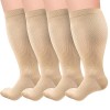 OUZHOU Chaussettes de compression, bas de contention pour homme et femme, marron, 42 Große Größen