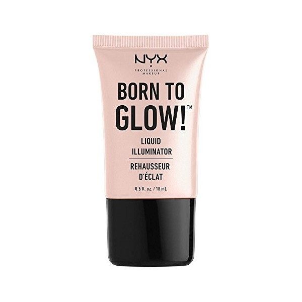 NYX Professional Makeup Highlighter Multifonction Liquide Born to Glow, Maquillage et Base de Teint, Teinte : Gleam