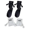 Lot de 2 paires de chaussettes 3D - Ventouse magnétique amusante pour femmes et hommes - Chaussettes pratiques pour couples -