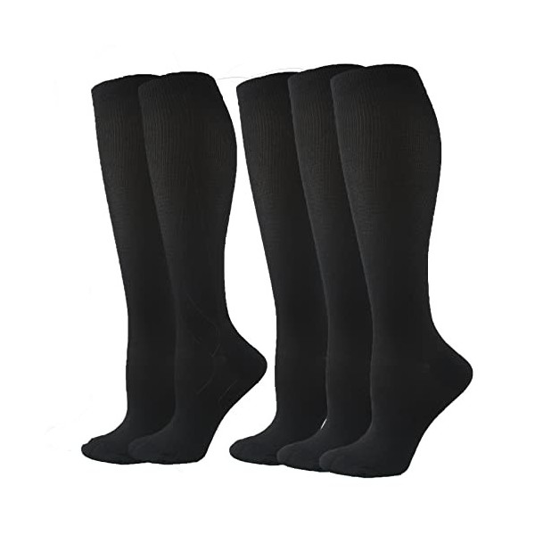 Jefshon Chaussettes de compression pour homme et femme, idéales pour le sport, la course, les voyages en avion, la grossesse,